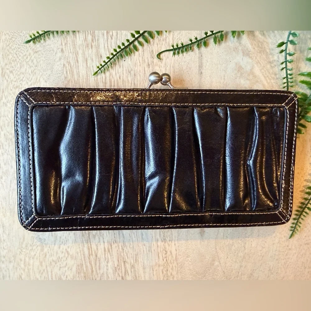 Fossil New Black Patent Leather Clutch Wallet